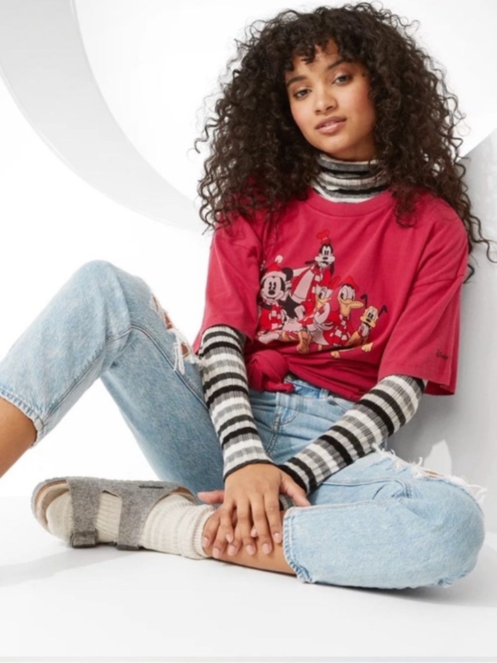 NWT AE Red Disney Graphic Tee featuring Classic Characters